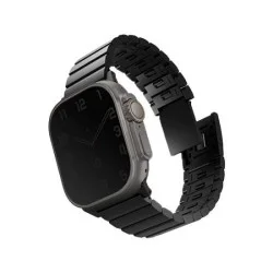 Uniq Strova Mag Apple Watch Self-Adjustable Steel Link Band 49/45/44/42Mm - Midnight (Black)